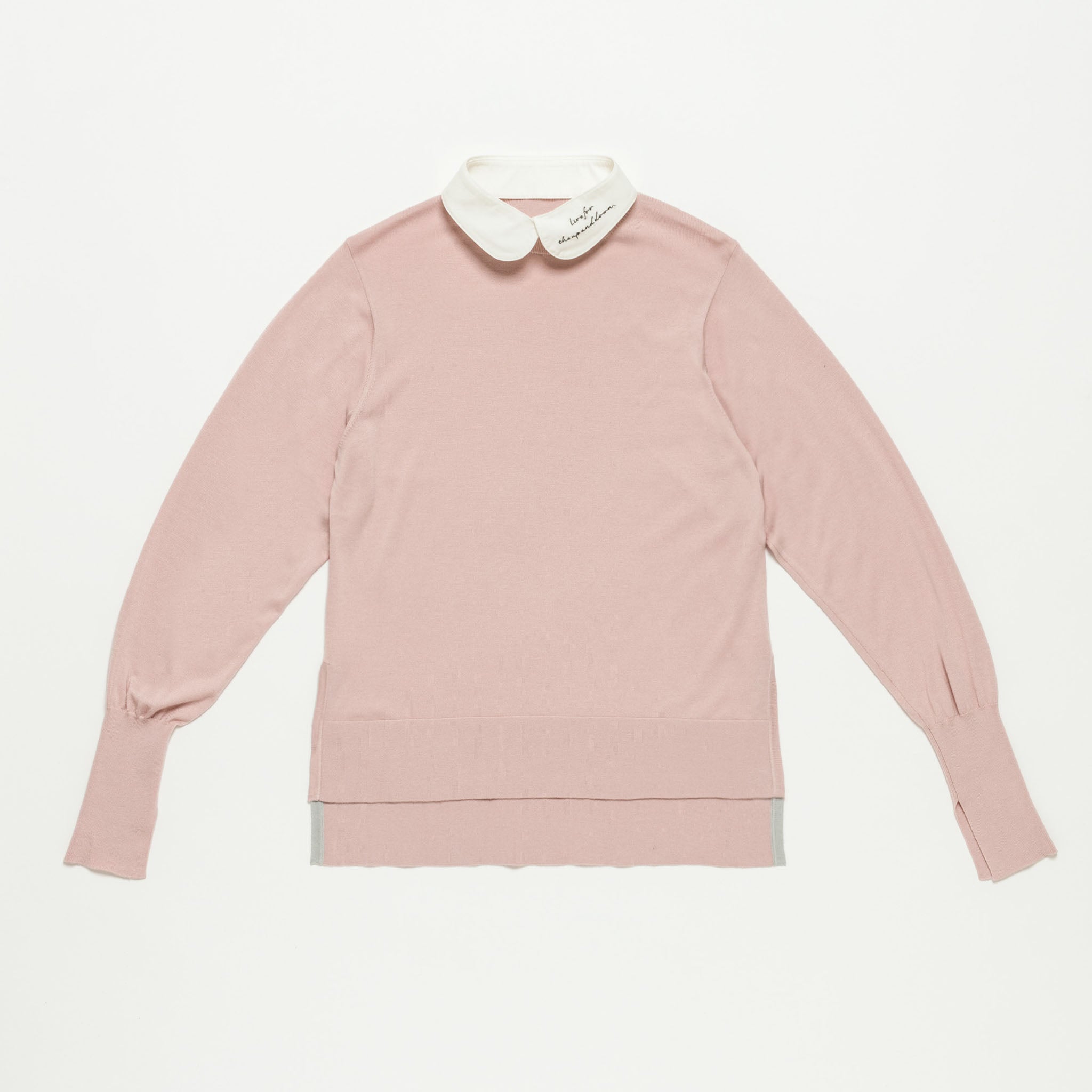 「グッドアップニット」シルクウール クルーネック