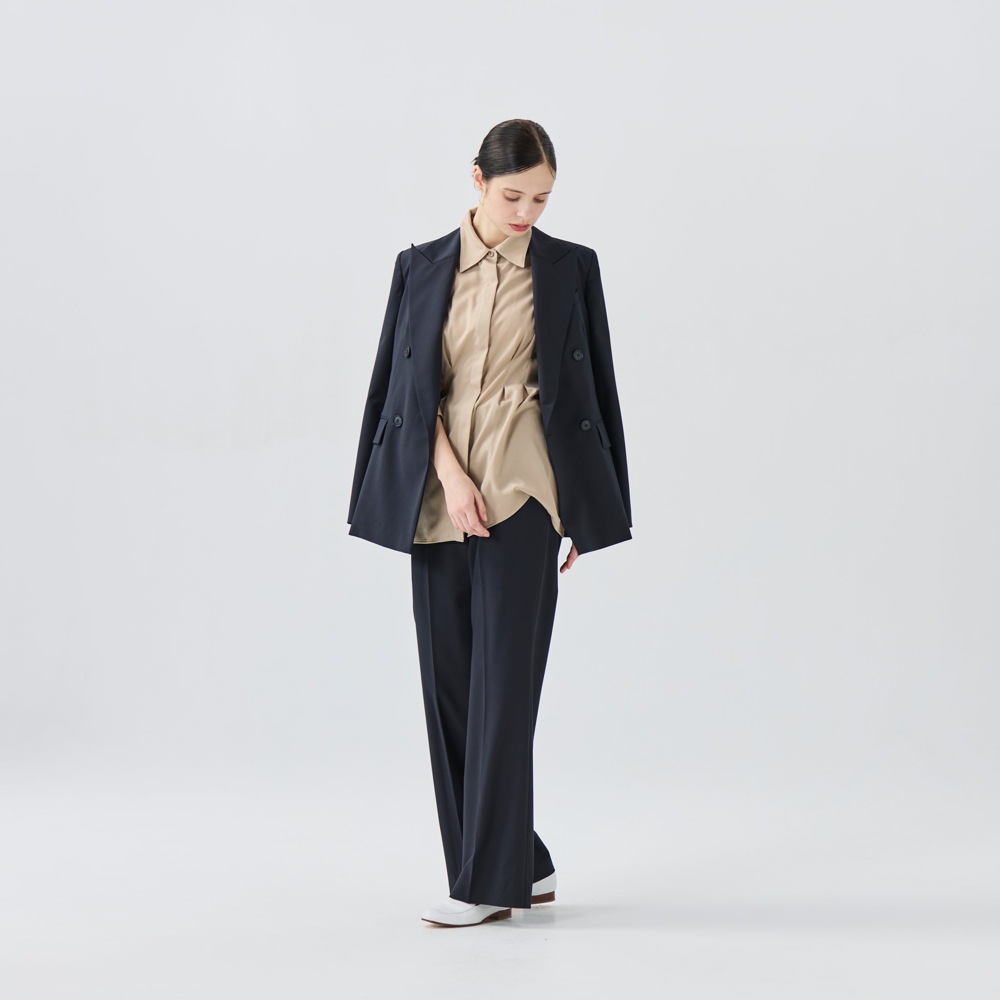 ウールブレンドダブルジャケット