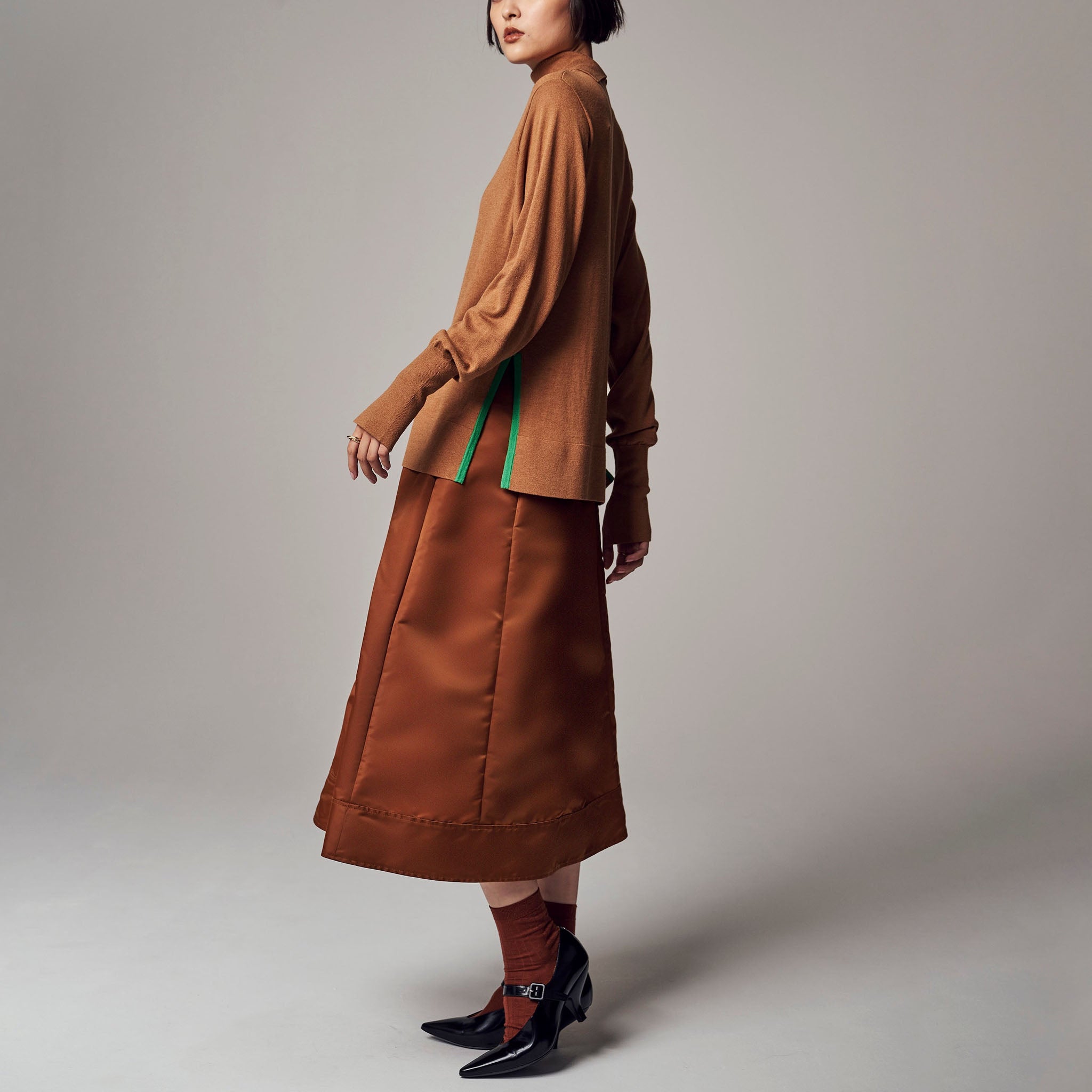 「グッドアップニット」シルクウール 2WAYタートル