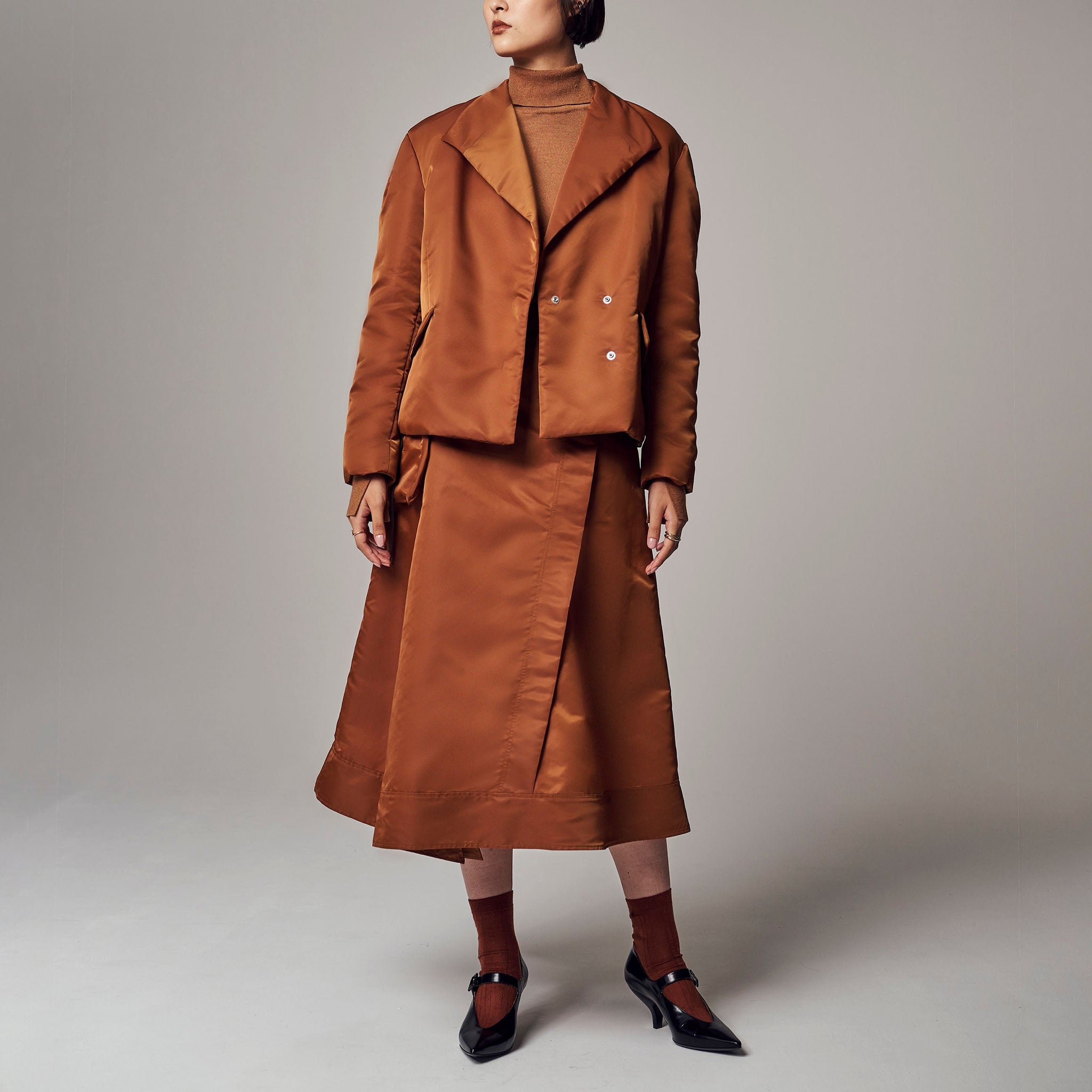 「グッドアップニット」シルクウール 2WAYタートル