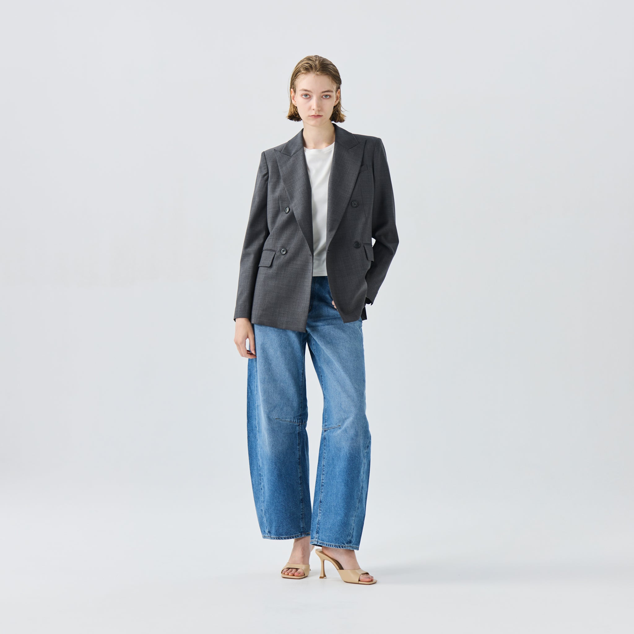 ウールブレンドダブルジャケット