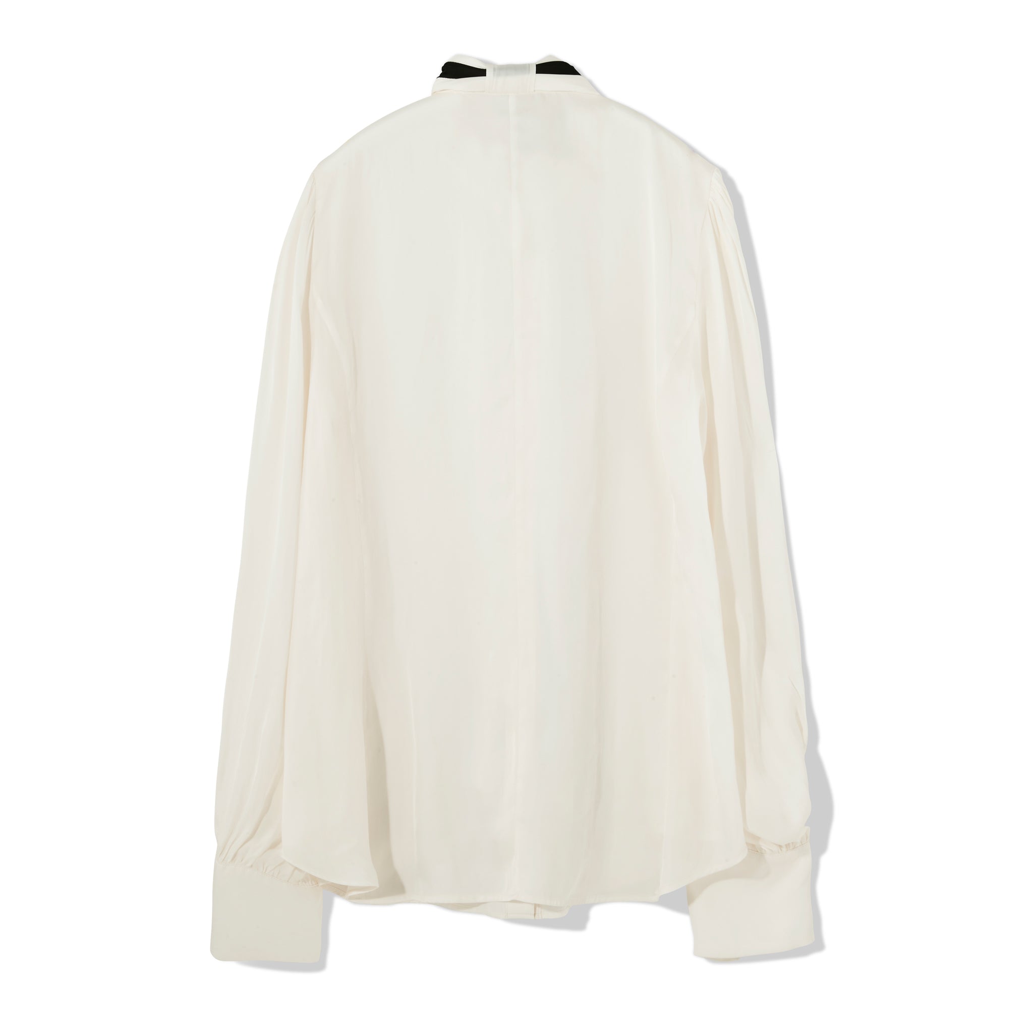 バイカラーリボンブラウス