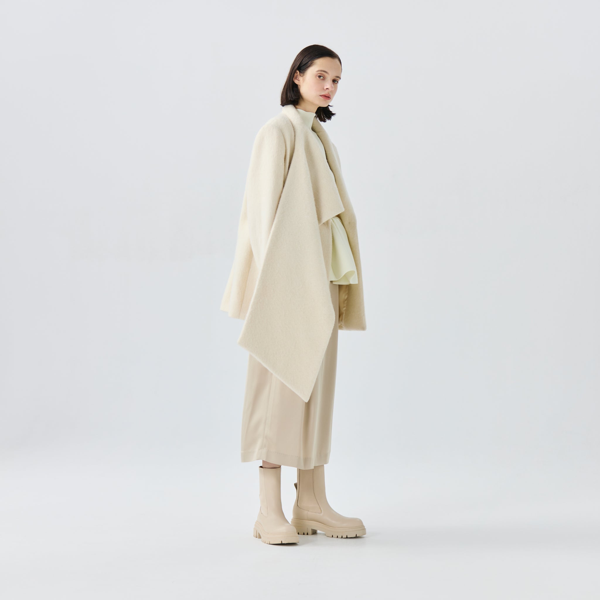 ウールミックスシャギーコート