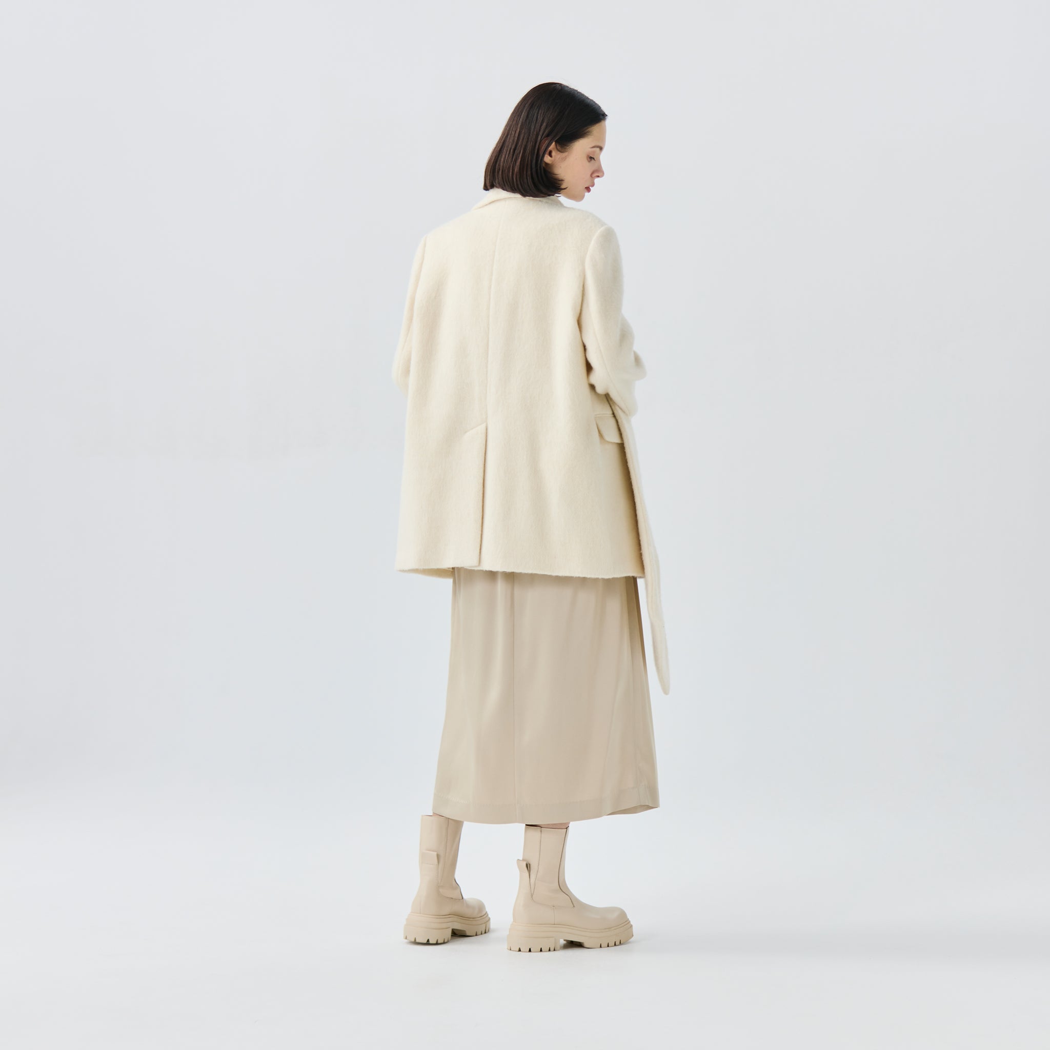 ウールミックスシャギーコート