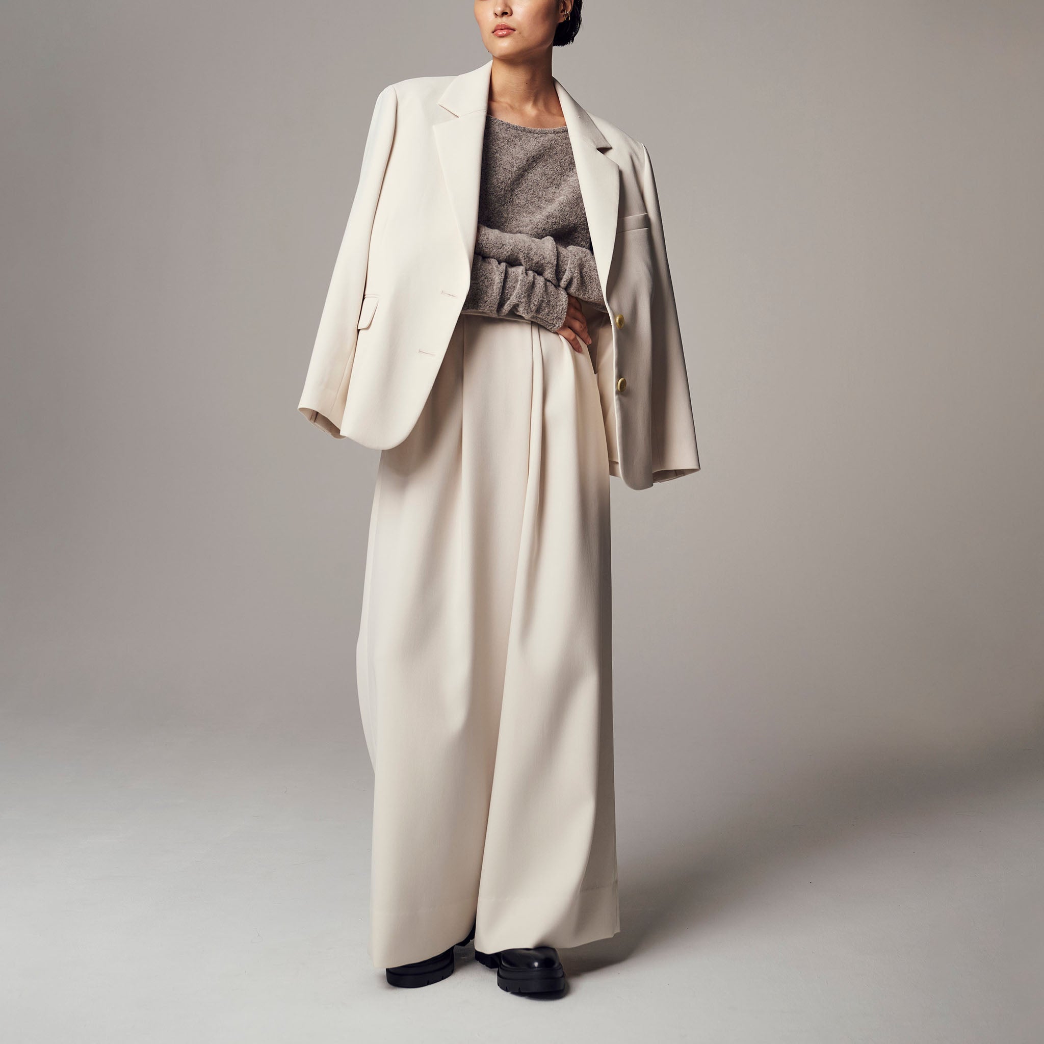 「バックシャンワンショル」ウールジャージ