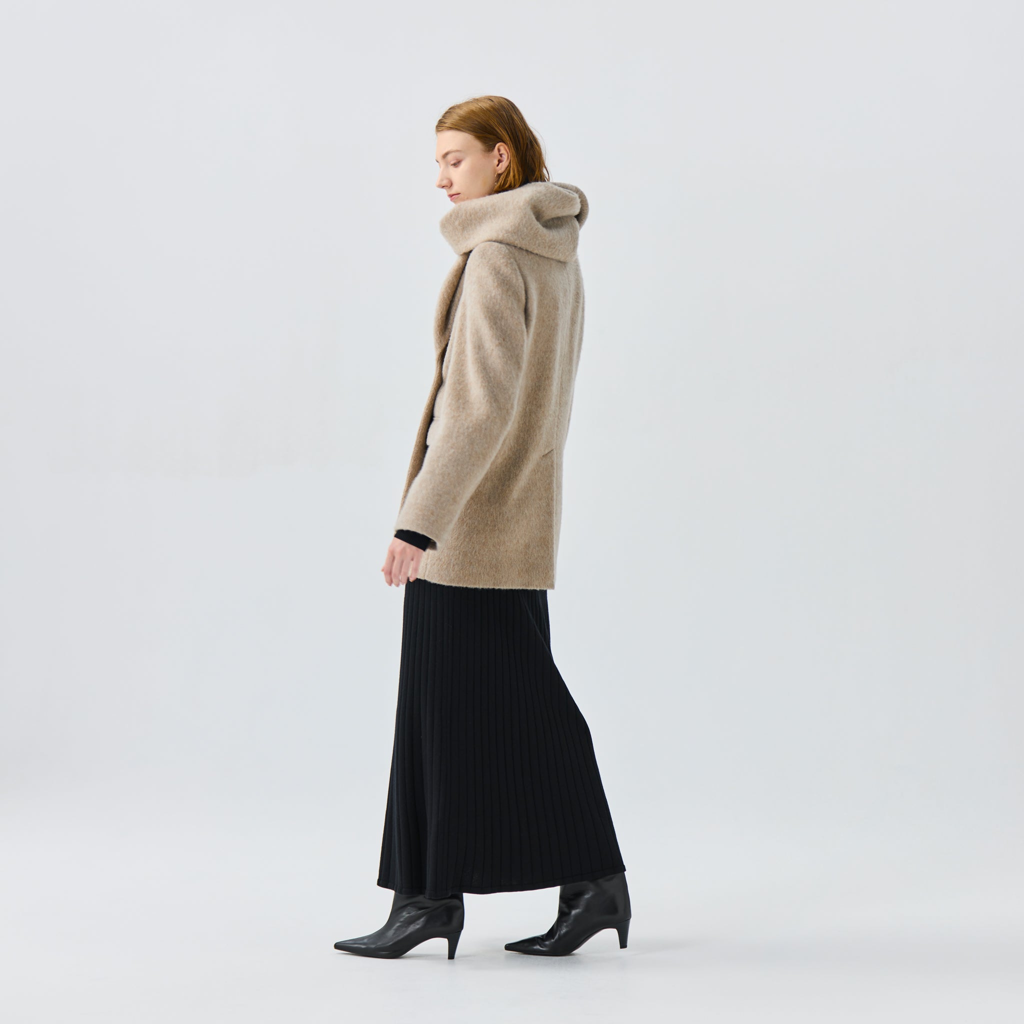 ウールミックスシャギーコート