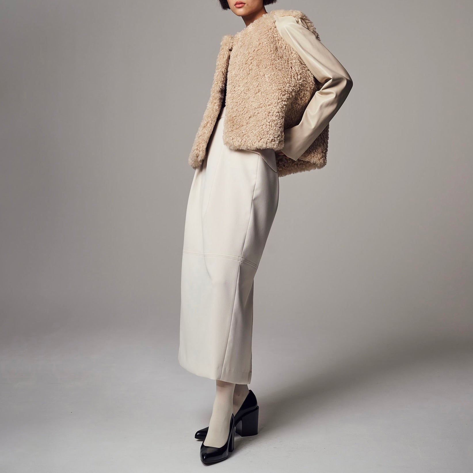 「ロングレッグペンシルスカート」スペリオウールミックス