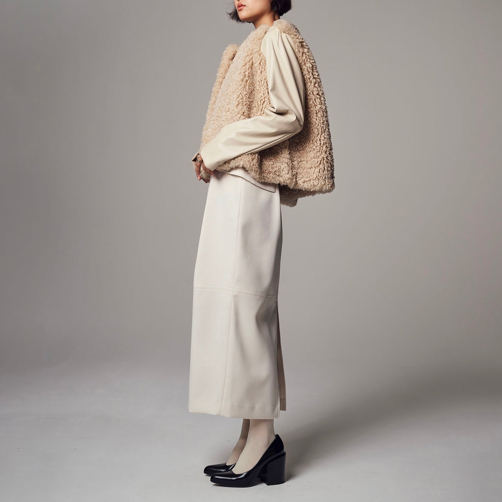 「ロングレッグペンシルスカート」スペリオウールミックス