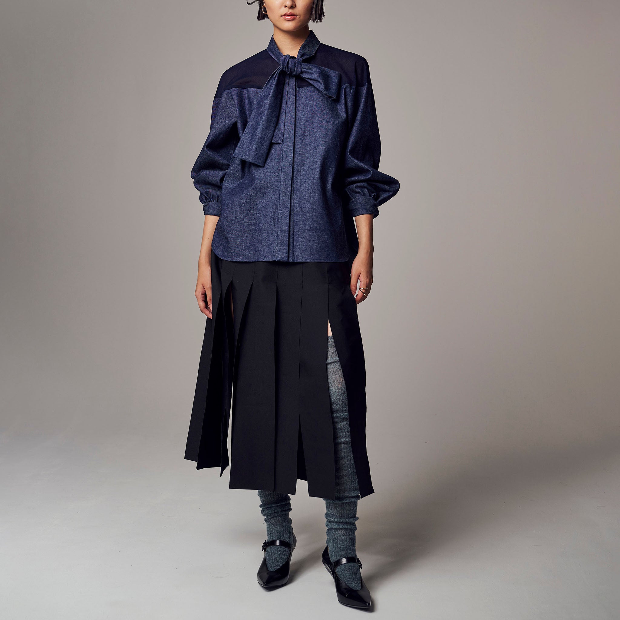 「カラマーレッグスカート」リネンライク