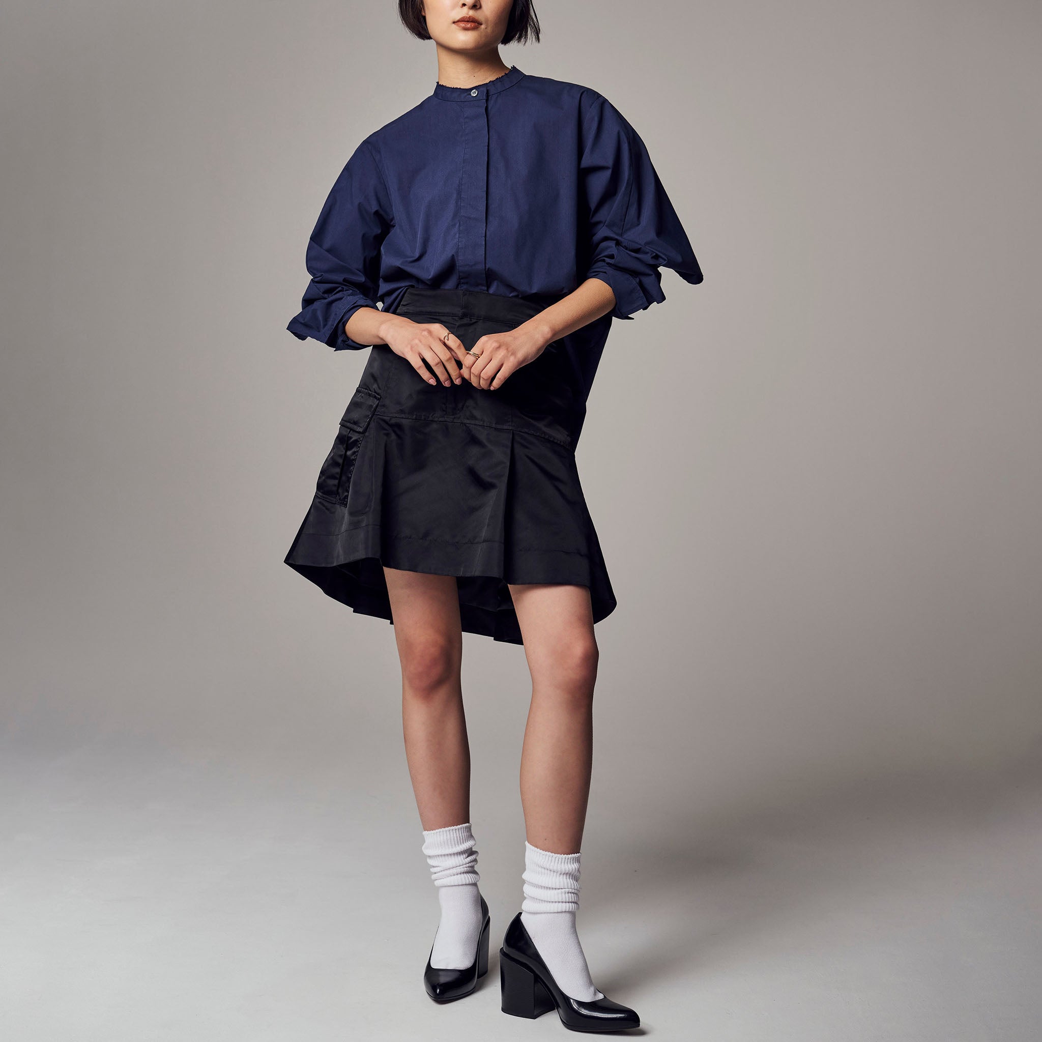 「ワッフ ロングシャツ」クリスピーコットン