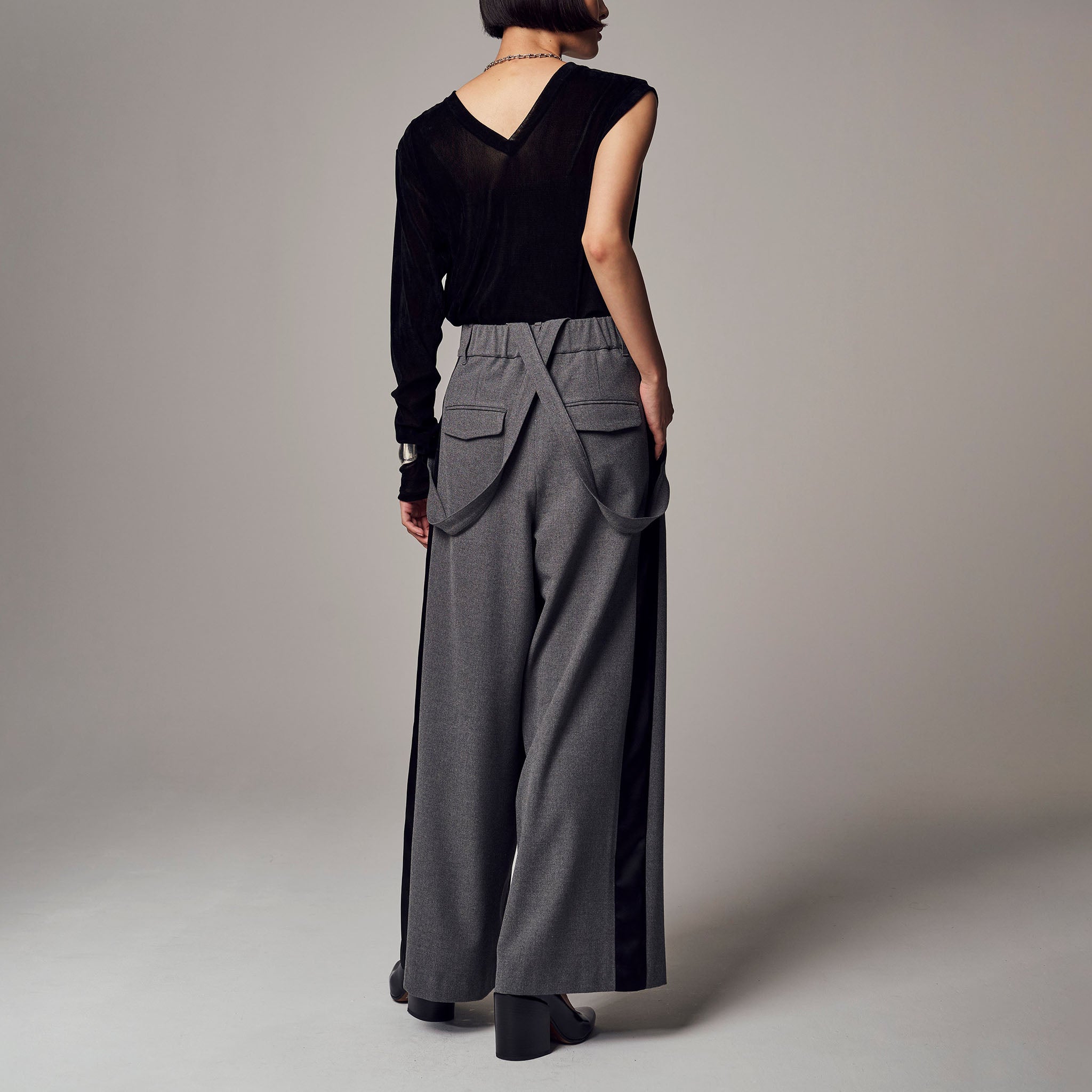 「レイヤード アシメトップス」スムースフロッキー