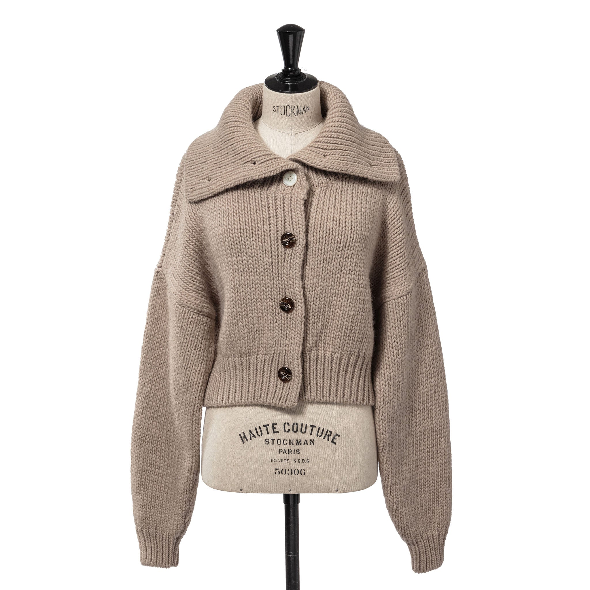 てぃーち　　カーディガン　ウール　グレー カノコクルーネック ニットカーディガン レディース(M グレー