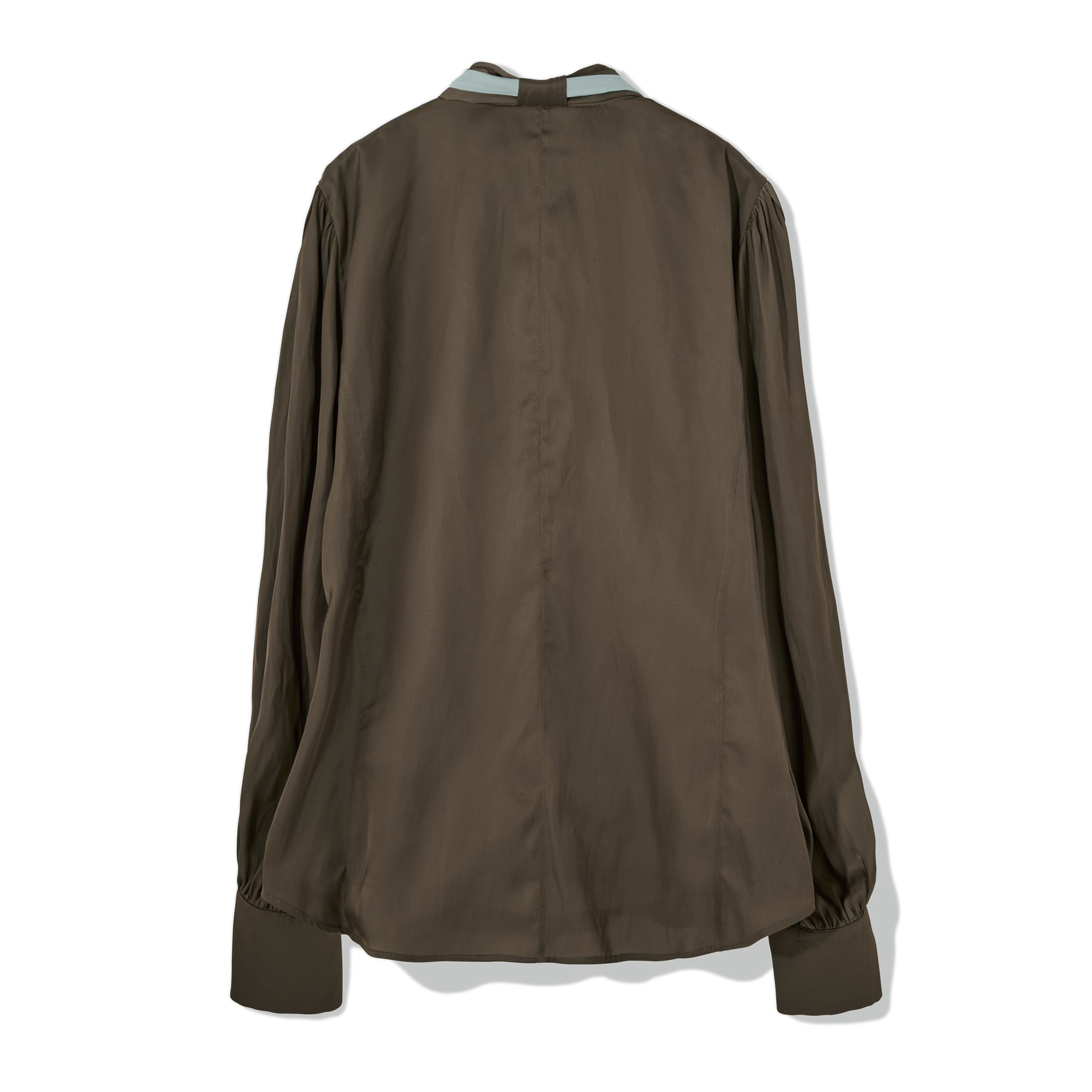 バイカラーリボンブラウス