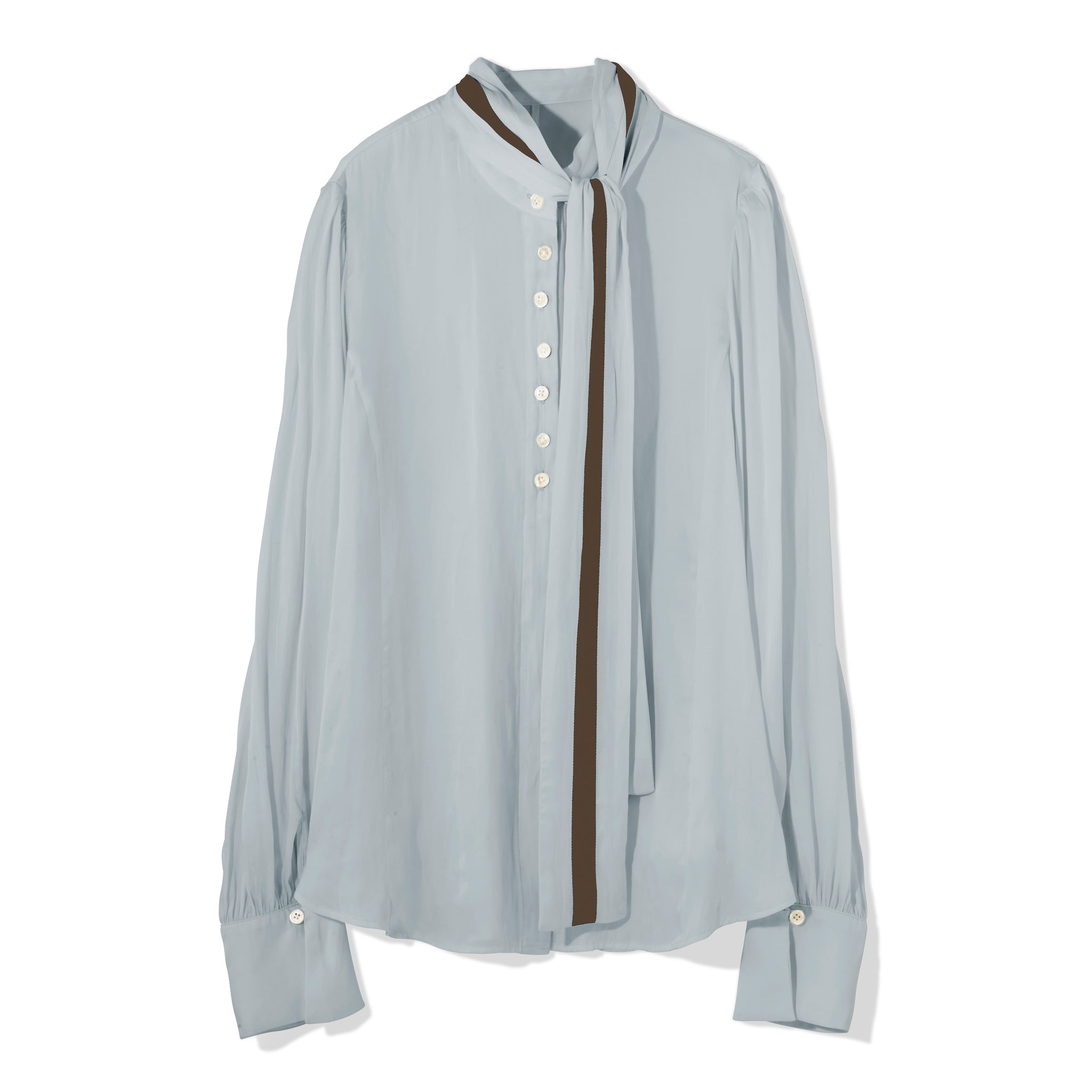 バイカラーリボンブラウス