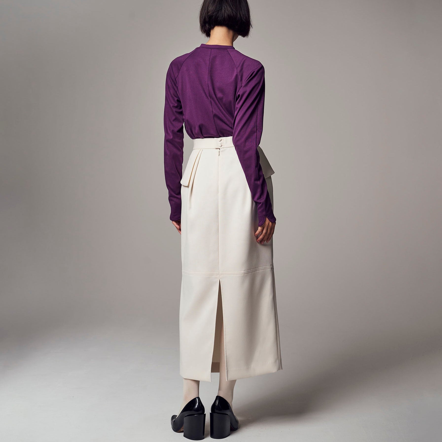 ロングレッグペンシルスカート」スペリオウールミックス